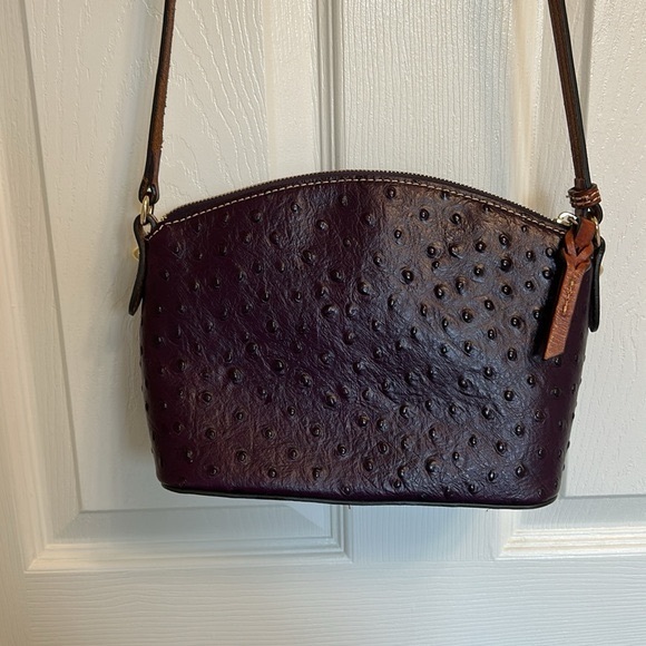 Dooney amp Bourke Purple OstrichEmbossed Crossbody Bag - Picture 3 of 6